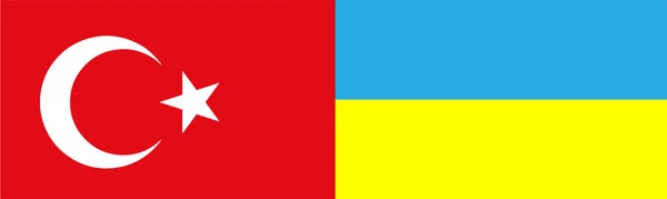 Прапори Туреччини України Допомога Стамбула Києва — стокове фото