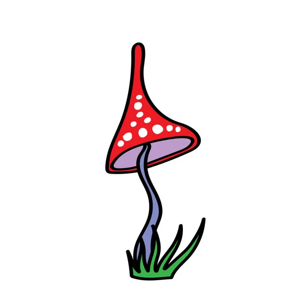 Die Farbige Zeichnung Des Pilzes Illustration Für Kinder — Stockfoto