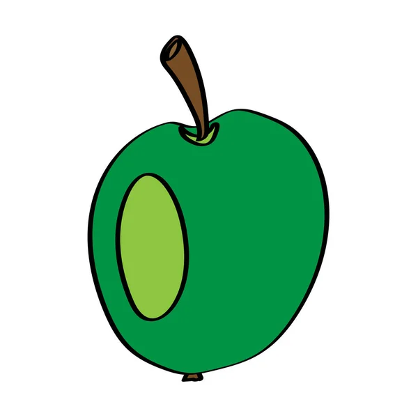 Zeichnung Eines Apfels Mit Kontur Die Frucht Vitamine — Stockfoto