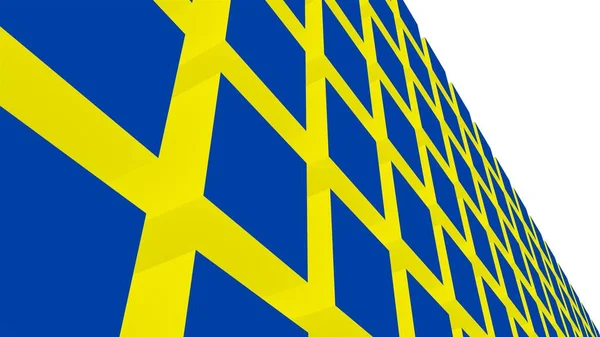 Kubisch Abstrakter Hintergrund Ukrainischen Nationalfarben — Stockfoto
