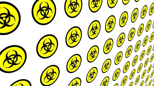 Muster Aus Dem Biohazard Zeichen Auf Weißem Hintergrund — Stockfoto