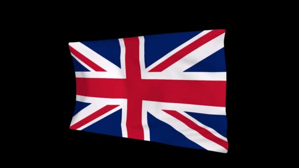 Simulering Storbritanniens Flagga Vinden Konvertering Animation — Stockvideo