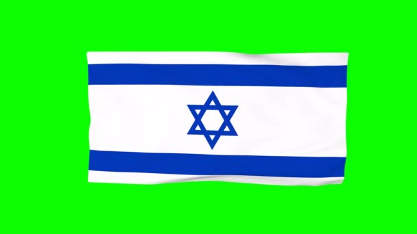 Simulação Bandeira Israel Vento Animação Renderização — Vídeo de Stock