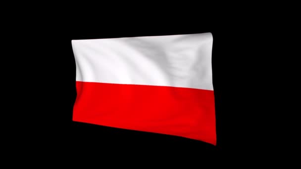 Simulación Bandera Nacional Polonia Viento Representación Animación — Vídeos de Stock