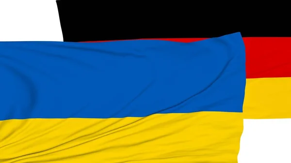 Vlajky Německa Ukrajiny Simulace Přátelství Zeměmi Politika — Stock fotografie