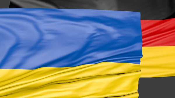 Bandeiras Alemanha Ucrânia Simulação Amizade Dos Países Política — Fotografia de Stock