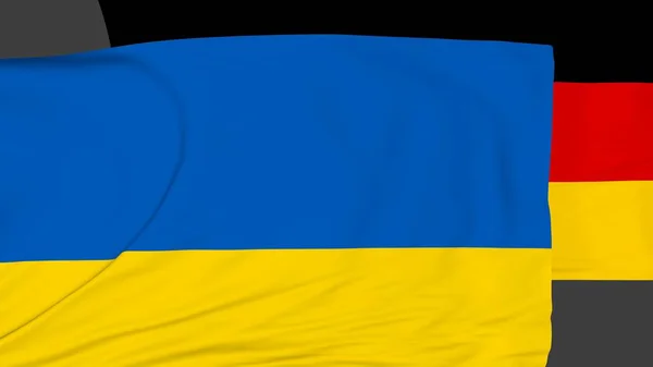 Zászlók Németország Ukrajna Szimuláció Országok Barátsága Politika — Stock Fotó
