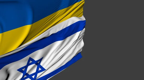 Banderas Israel Ucrania Relaciones Entre Países Política Diplomacia Simulación —  Fotos de Stock