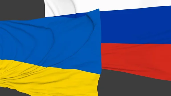 Flags Russia Ukraine Simulation War Countries Politics Diplomacy — Stock Photo, Image