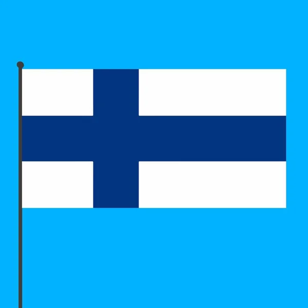 Finlands Flagga Flaggstången — Stockfoto