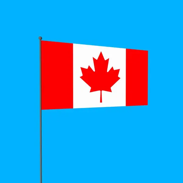 旗杆上的一面简单的加拿大国旗 — 图库照片