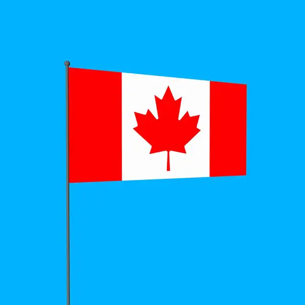 Simple Drapeau Canada Sur Mât — Photo