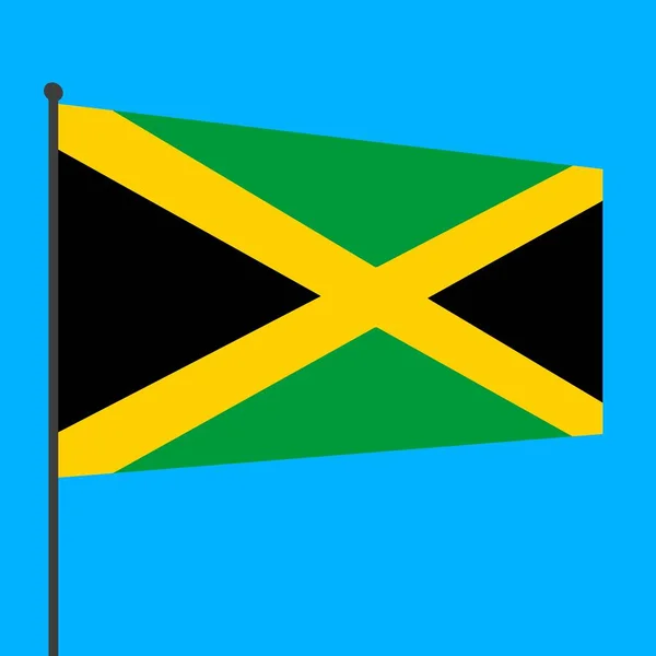 Enkel Flagga Jamaica Flaggstång — Stockfoto