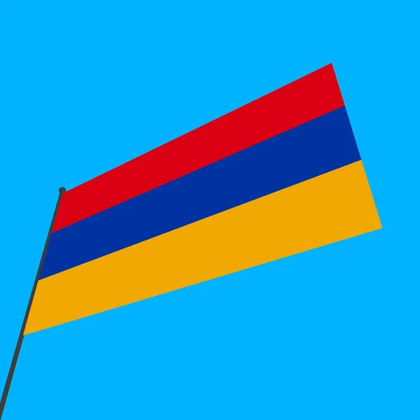 Een Eenvoudige Vlag Van Armenië Een Vlaggenmast — Stockfoto