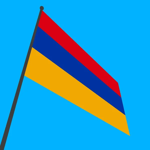 Простой Флаг Армении Флагштоке — стоковое фото