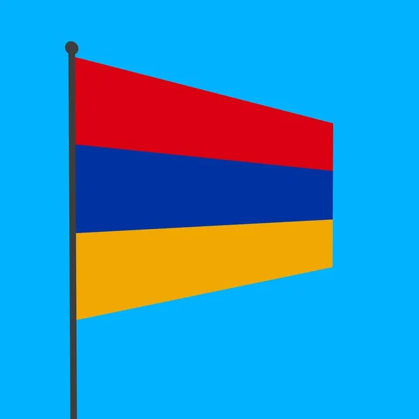 Een Eenvoudige Vlag Van Armenië Een Vlaggenmast — Stockfoto