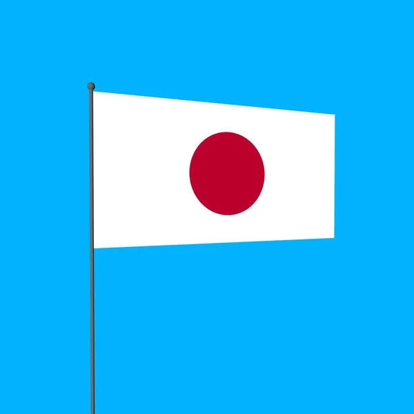 Simple Drapeau Japon Sur Mât — Photo