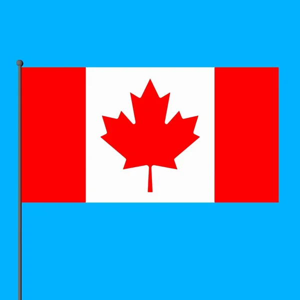 Simple Drapeau Canada Sur Mât — Photo