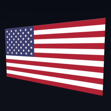 Siyah arka planda ABD bayrağı. Amerika.
