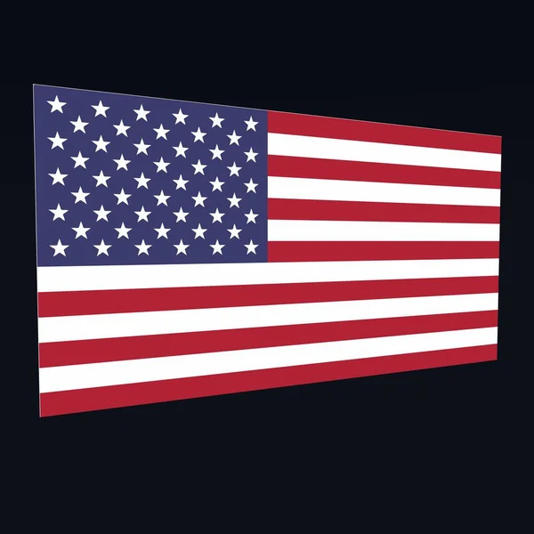 Siyah Arka Planda Abd Bayrağı Amerika — Stok fotoğraf