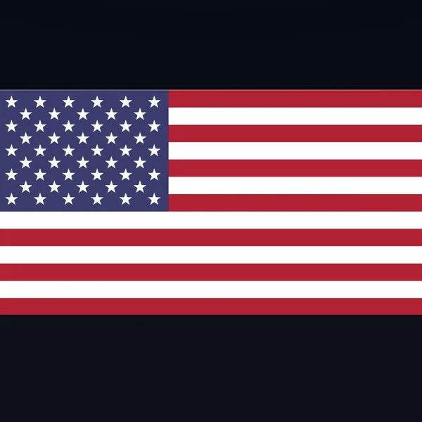 Bandera Estados Unidos Sobre Fondo Negro Estados Unidos —  Fotos de Stock