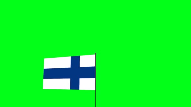 Bandeira Rotativa Finlândia Tecla Chroma Filmagem — Vídeo de Stock