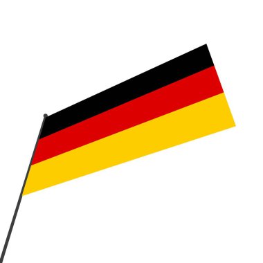 Beyaz arkaplanda Almanya bayrağı.