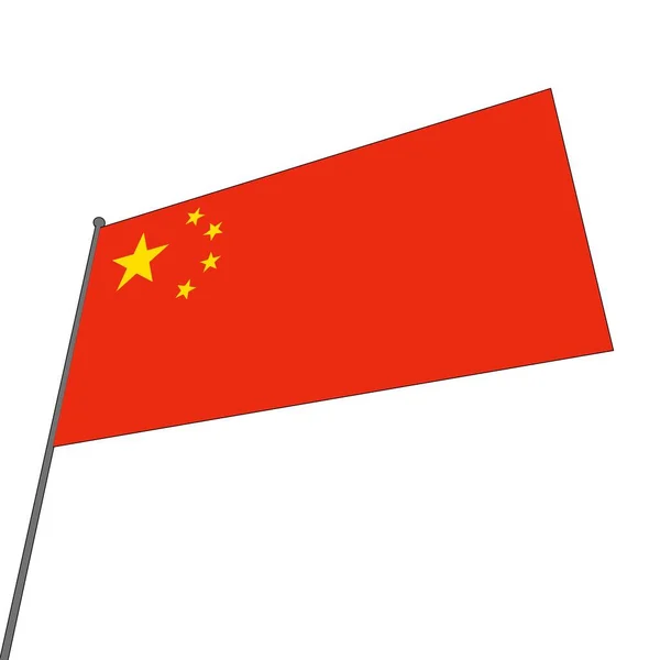 Vlag Van China Een Witte Achtergrond — Stockfoto