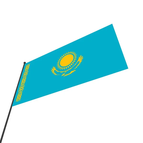 Flagga Kazakstan Vit Bakgrund — Stockfoto