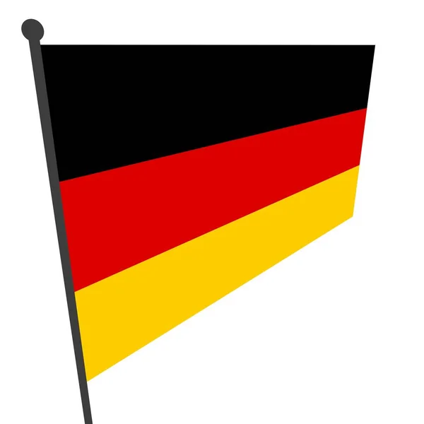 白色背景上的德国国旗 — 图库照片