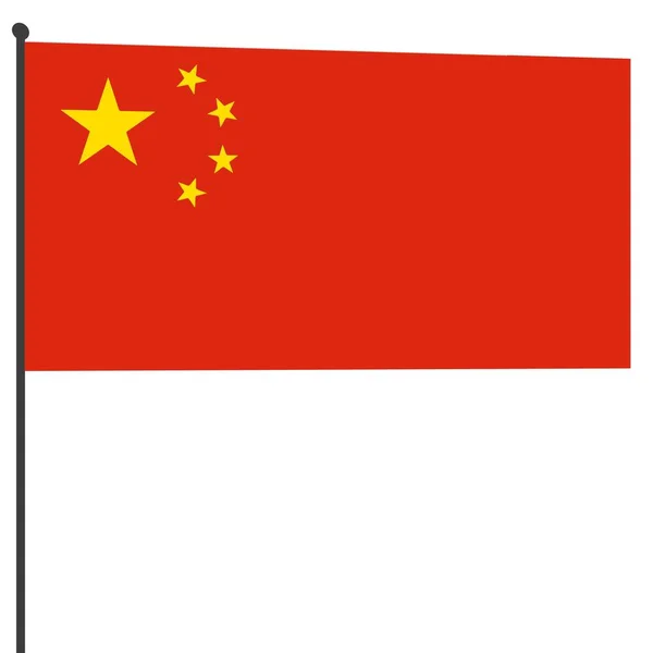 Прапор Китаю Білому Тлі — стокове фото