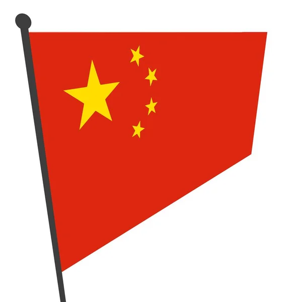 白い背景に中国の国旗があります — ストック写真
