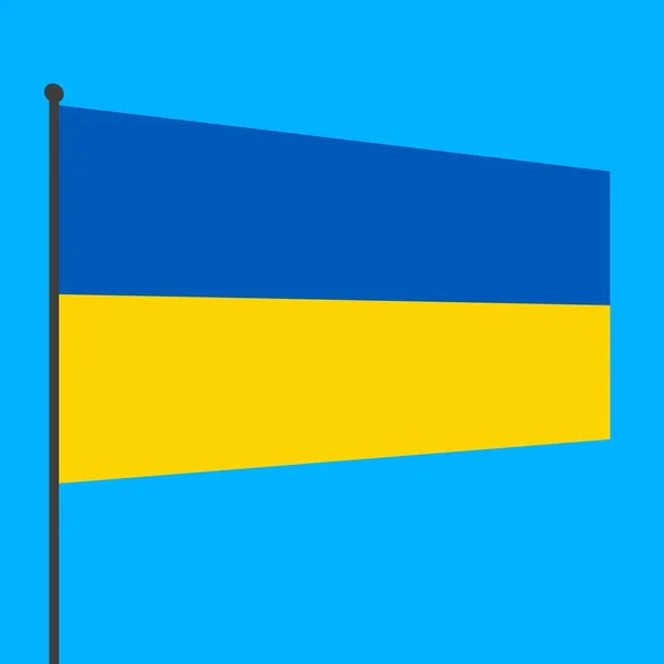 Флаг Украины Флагштоке Синем Фоне Страны Мира — стоковое фото