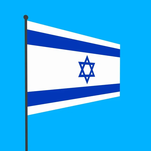 Flagge Israels Einem Fahnenmast Auf Blauem Grund Länder Der Welt — Stockfoto
