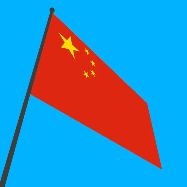 Flagge Chinas Einem Fahnenmast Auf Blauem Hintergrund Länder Der Welt — Stockfoto