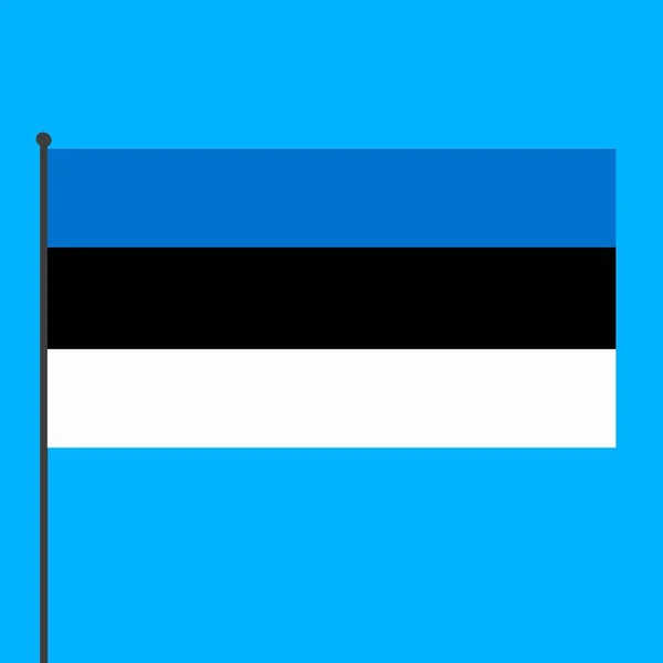 Flaga Estonii Maszcie Flagowym Niebieskim Tle Kraje Świata — Zdjęcie stockowe