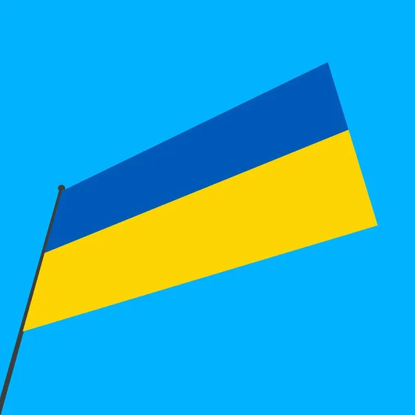 Флаг Украины Флагштоке Синем Фоне Страны Мира — стоковое фото