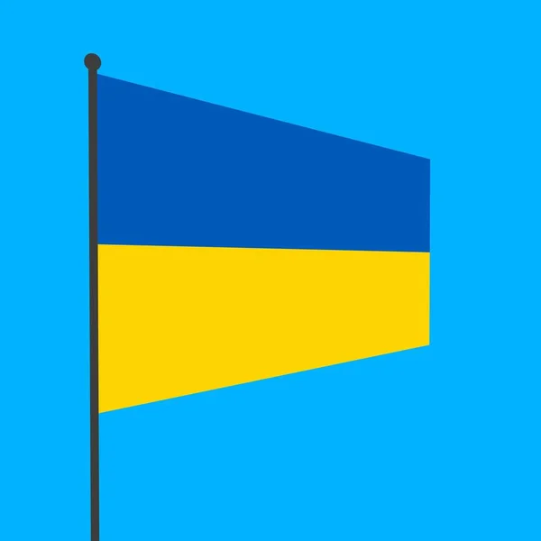 Flag Ukraine Flagpole Blue Background Countries World — Stock Photo, Image