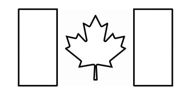 Kanada 'nın stilize bayrağı. Akçaağaç Yaprağı.