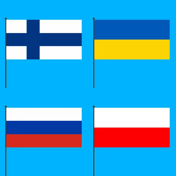 Conjunto Banderas Ilustradas Los Países Del Mundo — Foto de Stock
