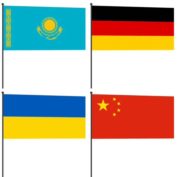 Soubor Ilustrovaných Vlajek Zemí Světa — Stock fotografie