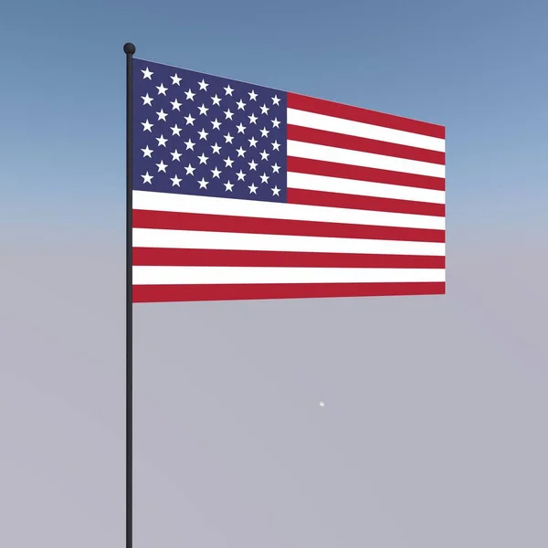 Rendering Usa Flag Sky — Stock Photo, Image