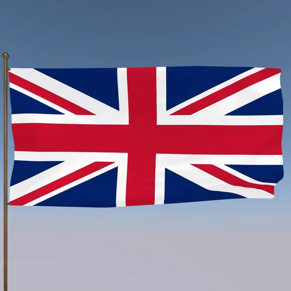 Σημαία Ηνωμένου Βασιλείου Γκρι Μπλε Φόντο Απόδοση — Φωτογραφία Αρχείου