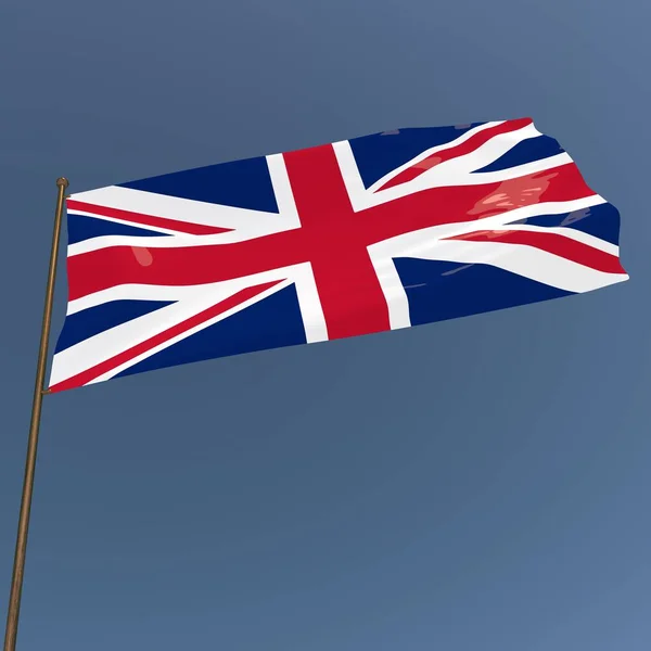 Bandeira Reino Unido Fundo Cinza Azul Renderização — Fotografia de Stock