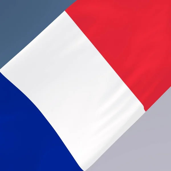 Drapeau France Sur Fond Gris Bleu Rendu — Photo