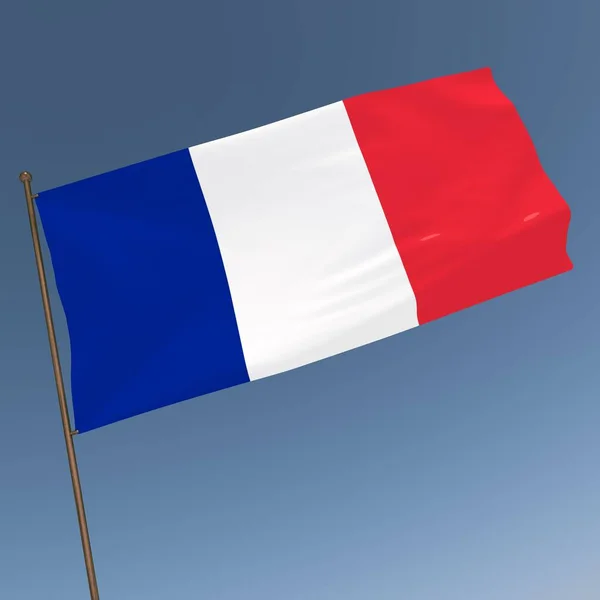 Gri Mavi Arka Planda Fransa Bayrağı Oluşturma — Stok fotoğraf