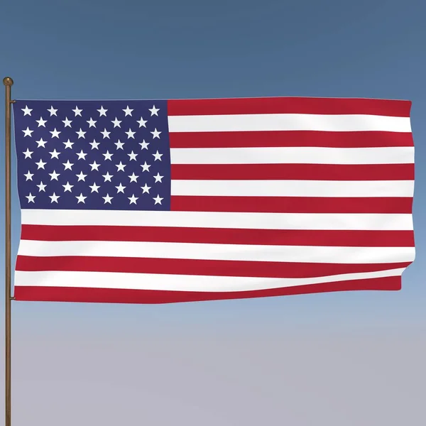 Usa Flag Gray Blue Background Rendering — Stock Photo, Image