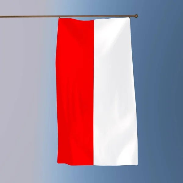 Flag Poland Gray Blue Background Rendering — 스톡 사진