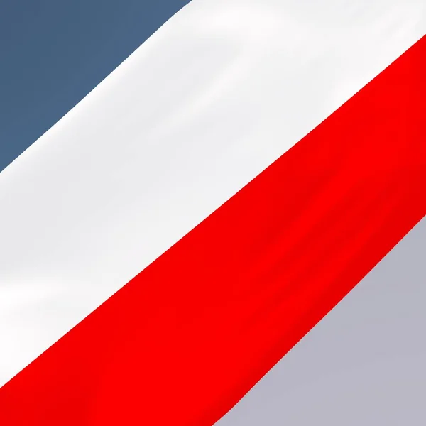 Flag Poland Gray Blue Background Rendering — стоковое фото