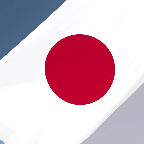 Flagge Japans Auf Graublauem Hintergrund Darstellung — Stockfoto